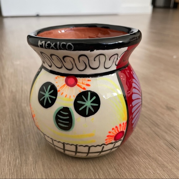 Mexican ceramic pitcher / mug with multicolor Talavera designs - Picture 3 of 9